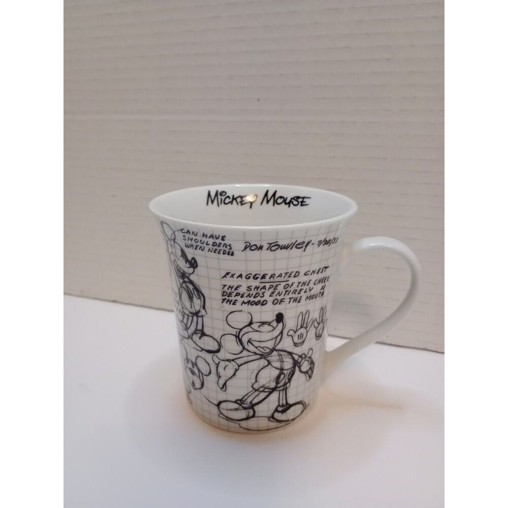 Disney Mickey Mouse Sketch Book Mug 2008 Coffee Tea Cups Ceramic